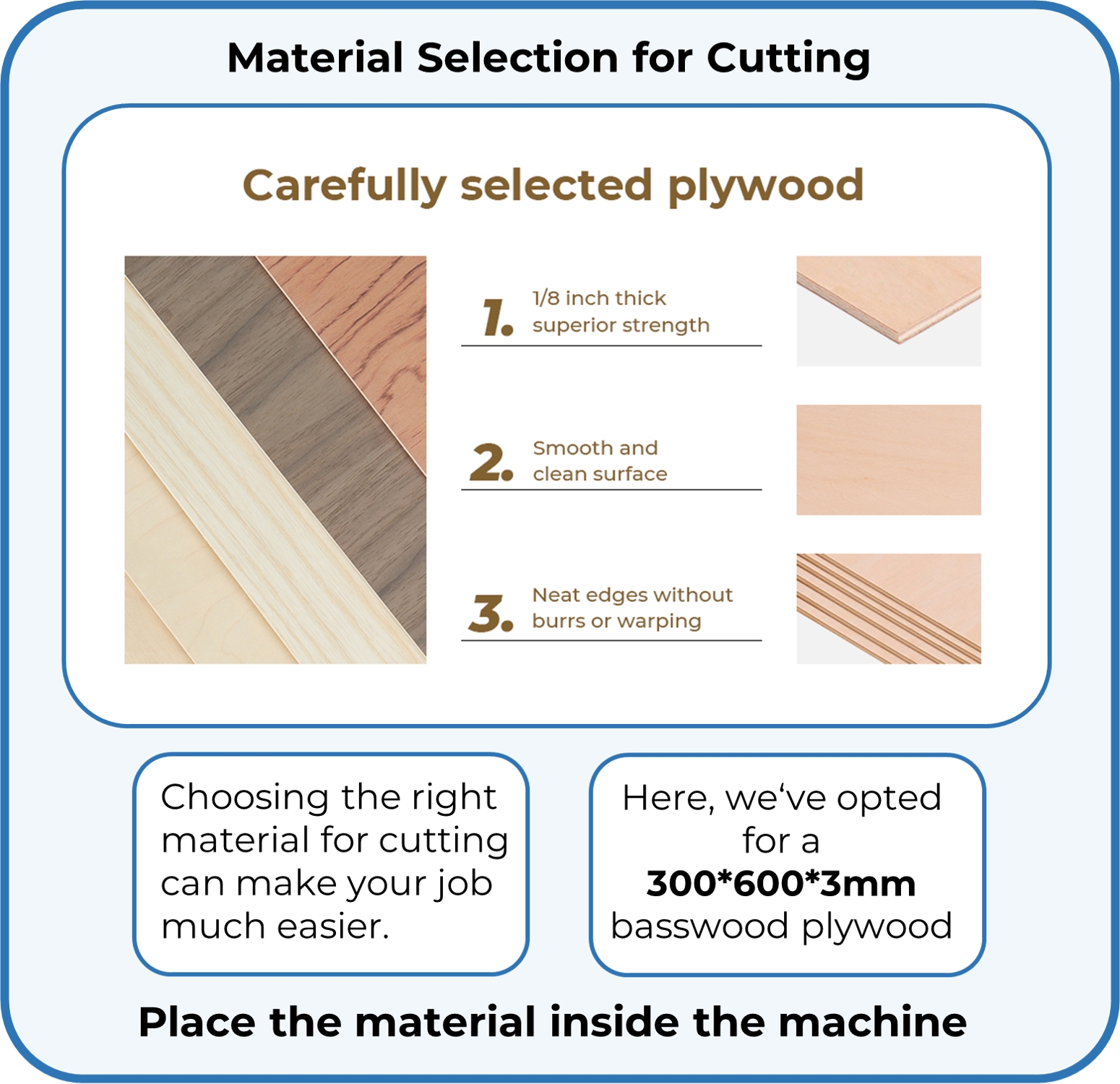 Operation & measure the material thickness Operation & measure the material thickness